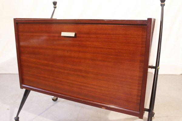 Mid-Century Rosewood & Steel Bar Case, 1950s-WEQ-1150739