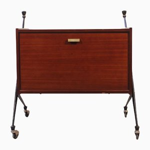 Mid-Century Rosewood & Steel Bar Case, 1950s-WEQ-1150739