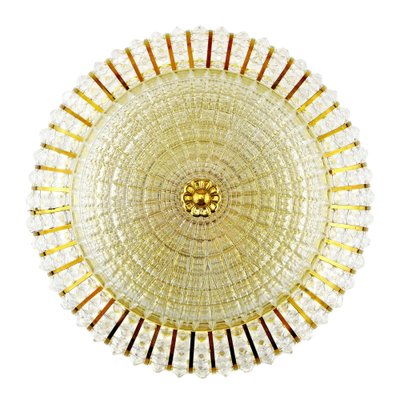 Mid-Century Round Ceiling or Wall Lamp in Glass & Brass attributed to Emil Stejnar, 1960s-QBR-1397688