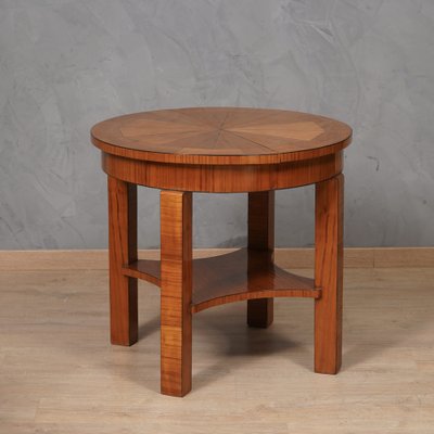 Mid-Century Round Cherrywood Veneer Game Side Table, 1950s-UH-1742748