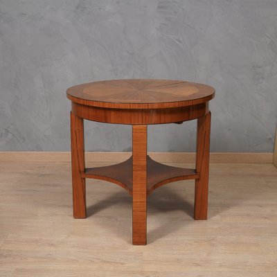 Mid-Century Round Cherrywood Veneer Game Side Table, 1950s-UH-1742748