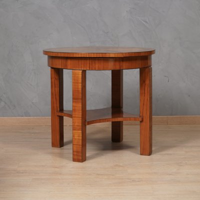 Mid-Century Round Cherrywood Veneer Game Side Table, 1950s-UH-1742748