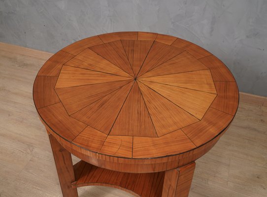 Mid-Century Round Cherrywood Veneer Game Side Table, 1950s-UH-1742748