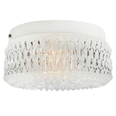 Mid-Century Round Clear Glass Flush Mount-BLS-1769124