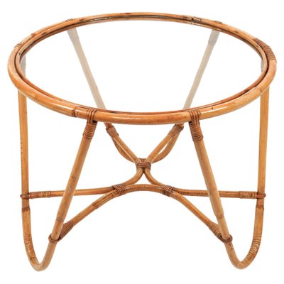 Mid-Century Round Coffee Table in Bamboo, 1960s-LYQ-1761433