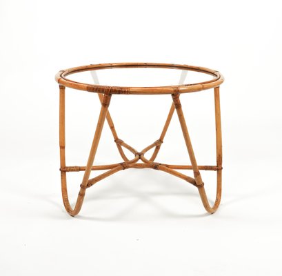 Mid-Century Round Coffee Table in Bamboo, 1960s-LYQ-1761433