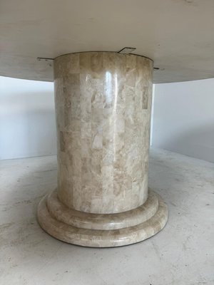 Mid-Century Round Coffee Table in Stone and Brass-GNW-1759969