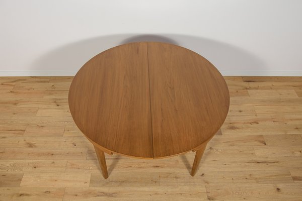 Mid-Century Round Extendable Dining Table and Chairs from McIntosh, 1960s, Set of 5-NIT-2034701