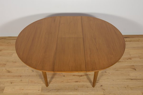 Mid-Century Round Extendable Dining Table and Chairs from McIntosh, 1960s, Set of 5-NIT-2034701