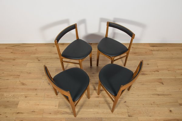 Mid-Century Round Extendable Dining Table and Chairs from McIntosh, 1960s, Set of 5-NIT-2034701