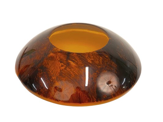 Mid-Century Round Italian Tortoiseshell Acrylic Centerpiece in the Style of Christian Dior, 1970s-JDR-1414121