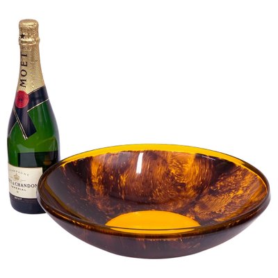 Mid-Century Round Italian Tortoiseshell Acrylic Centerpiece in the Style of Christian Dior, 1970s-JDR-1414121