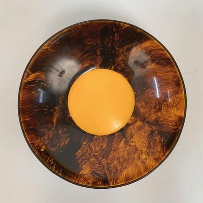 Mid-Century Round Italian Tortoiseshell Acrylic Centerpiece in the Style of Christian Dior, 1970s-JDR-1414121