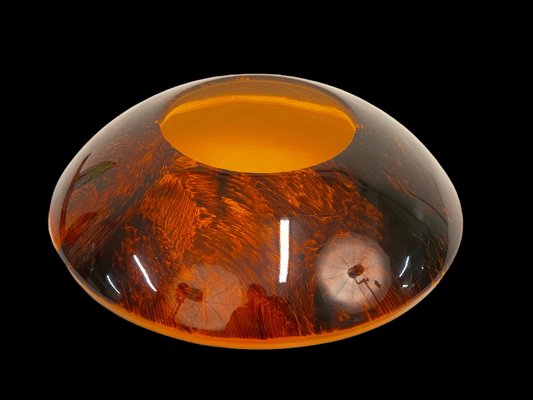 Mid-Century Round Italian Tortoiseshell Acrylic Centerpiece in the Style of Christian Dior, 1970s-JDR-1414121