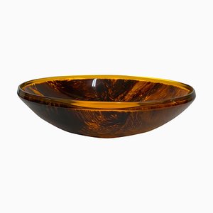 Mid-Century Round Italian Tortoiseshell Acrylic Centerpiece in the Style of Christian Dior, 1970s-JDR-1414121