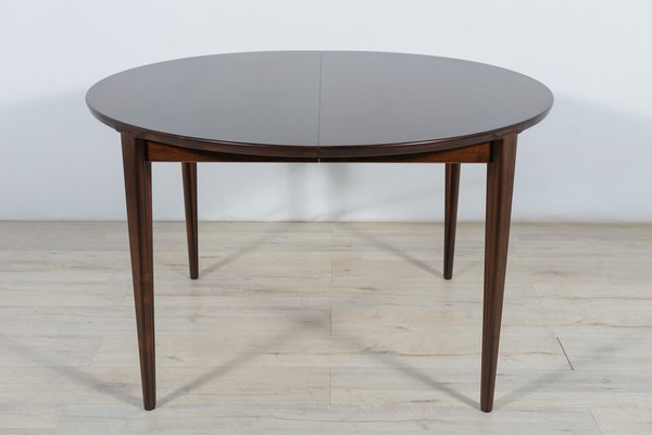 Mid-Century Round Rosewood Dining Table by Henry Rosengren Hansen for Brande Mobel Industry, 1960s-NIT-1383881