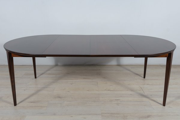 Mid-Century Round Rosewood Dining Table by Henry Rosengren Hansen for Brande Mobel Industry, 1960s-NIT-1383881