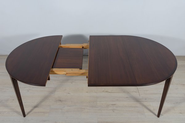 Mid-Century Round Rosewood Dining Table by Henry Rosengren Hansen for Brande Mobel Industry, 1960s-NIT-1383881