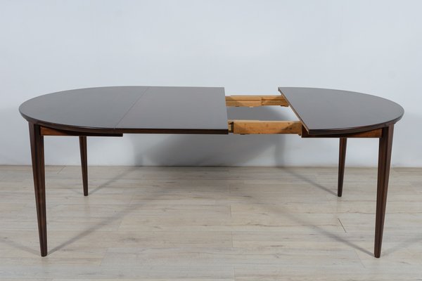 Mid-Century Round Rosewood Dining Table by Henry Rosengren Hansen for Brande Mobel Industry, 1960s-NIT-1383881