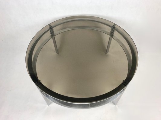 Mid-Century Round Steel Coffee Table, 1970s-ZCY-1376015