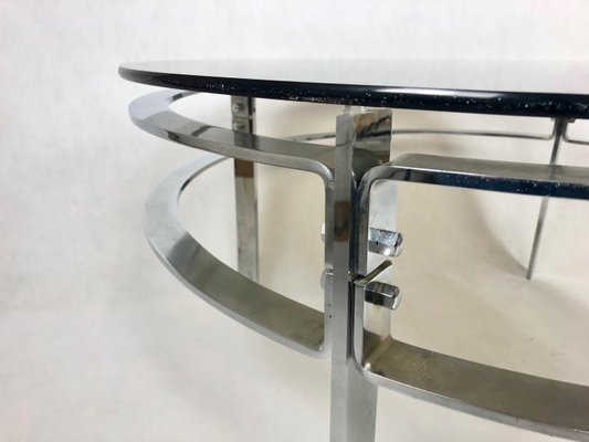 Mid-Century Round Steel Coffee Table, 1970s-ZCY-1376015