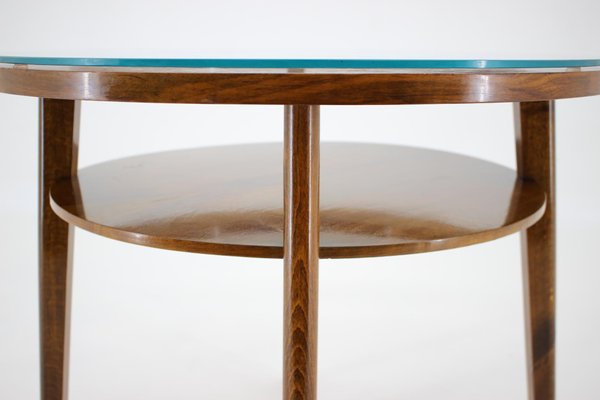 Mid-Century Round Wooden Coffee Table, Czechoslovakia, 1960s-TZ-1117896