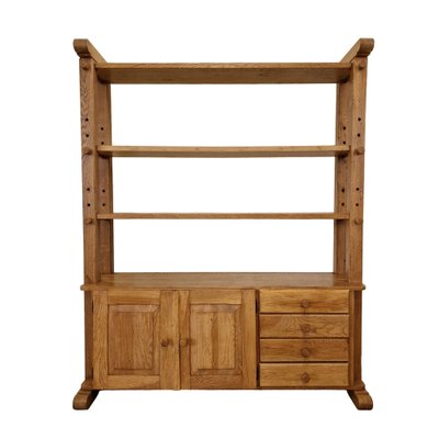 Mid-Century Rustic Open Bookcase - Cabinet-ITF-1823987