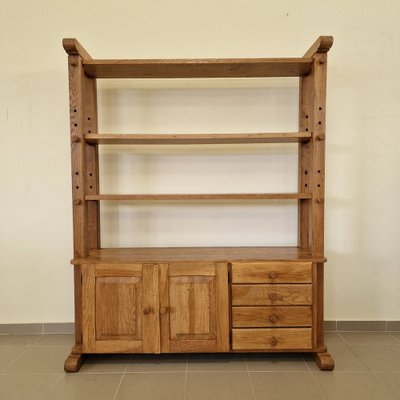 Mid-Century Rustic Open Bookcase - Cabinet-ITF-1823987