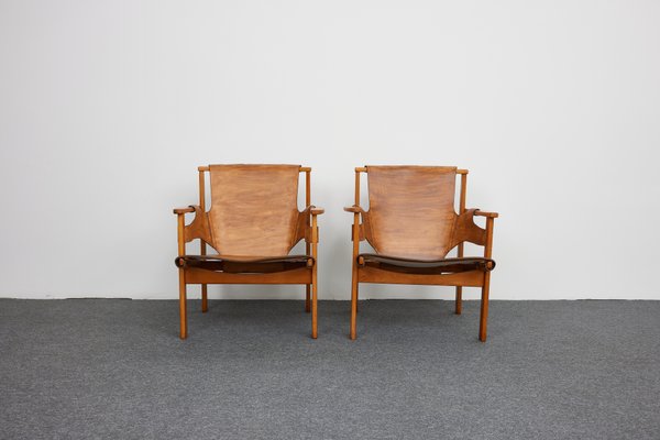 Mid-Century Safari Armchairs Model Trienna by Carl-Axel Acking for Nordiska Kompaniet, 1960s, Set of 2-XCG-1918403