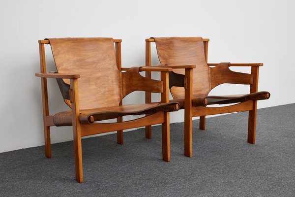 Mid-Century Safari Armchairs Model Trienna by Carl-Axel Acking for Nordiska Kompaniet, 1960s, Set of 2-XCG-1918403