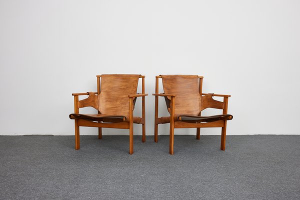 Mid-Century Safari Armchairs Model Trienna by Carl-Axel Acking for Nordiska Kompaniet, 1960s, Set of 2-XCG-1918403