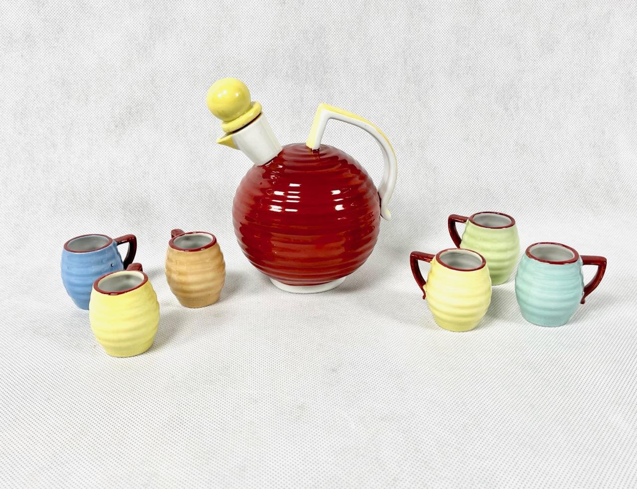 Mid-Century Sake Set from Fasold & Stauch, 1950s, Set of 7