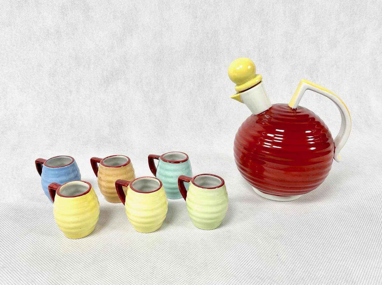 Mid-Century Sake Set from Fasold & Stauch, 1950s, Set of 7