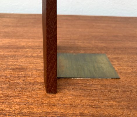 Mid-Century Scandinavian Bookend in Teak and Brass-UAH-1248998