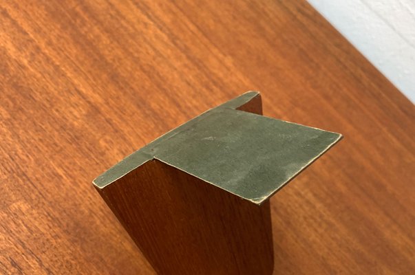 Mid-Century Scandinavian Bookend in Teak and Brass-UAH-1248998