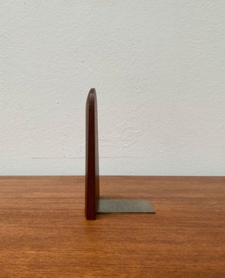 Mid-Century Scandinavian Bookend in Teak and Brass-UAH-1248998