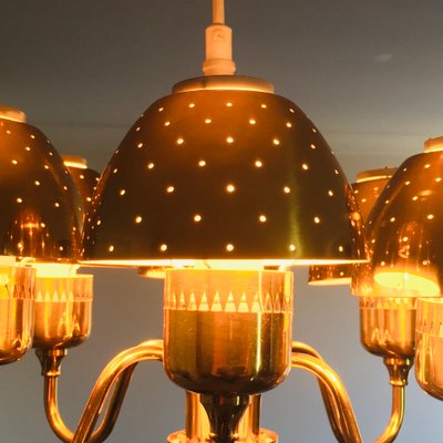 Mid-Century Scandinavian Brass Chandelier or Pendant by Hans-Agne Jakobsson for Hans-Agne Jakobsson Ab Markaryd, Sweden, 1960s-BMM-1240650