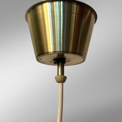 Mid-Century Scandinavian Brass Pendant Lamp by Eje Ahlgren for Bergboms, 1960s-LIV-2028282