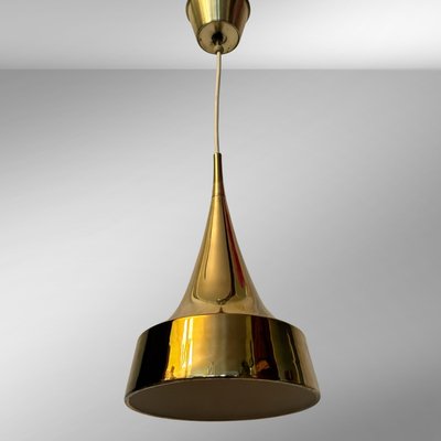 Mid-Century Scandinavian Brass Pendant Lamp by Eje Ahlgren for Bergboms, 1960s-LIV-2028282