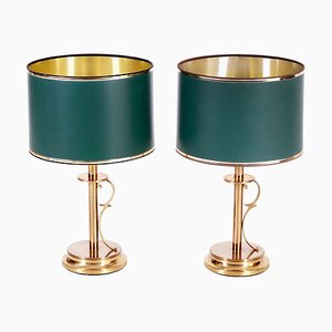 Mid-Century Scandinavian Brass Table Lamps from AB Stilarmatur Tranås, 1960s, Set of 2-YGE-583468