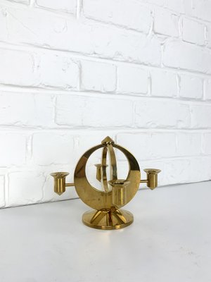 Mid-Century Scandinavian Candelabra in Brass by Arthur Pe, Kolbäck, Sweden-ZM-1749206