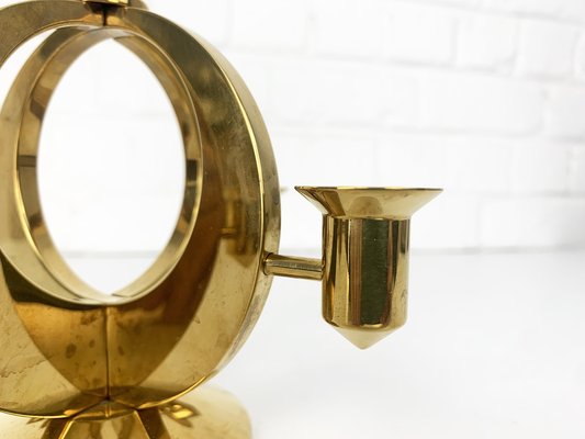 Mid-Century Scandinavian Candelabra in Brass by Arthur Pe, Kolbäck, Sweden-ZM-1749206