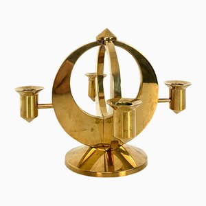 Mid-Century Scandinavian Candelabra in Brass by Arthur Pe, Kolbäck, Sweden-ZM-1749206