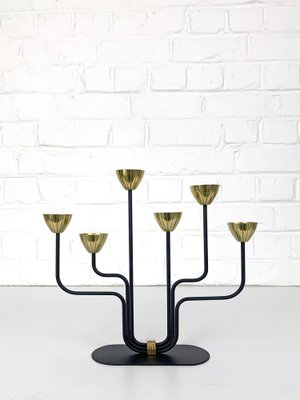 Mid-Century Scandinavian Candleholder in Brass and Metal by Gunnar Ander for Ystad Metall, 1950s-ZM-1732102