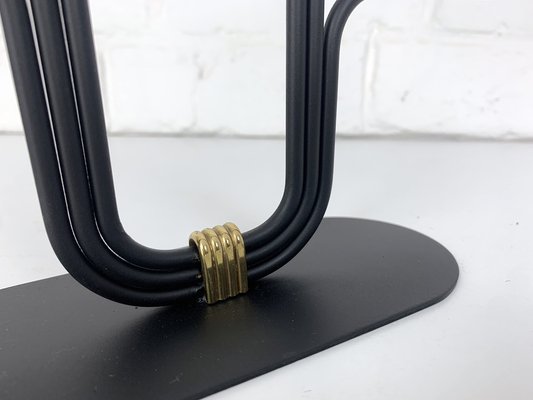 Mid-Century Scandinavian Candleholder in Brass and Metal by Gunnar Ander for Ystad Metall, 1950s-ZM-1732102