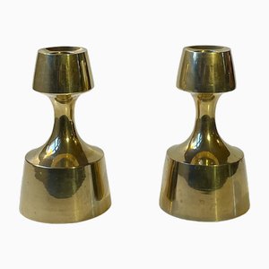 Mid-Century Scandinavian Candlesticks in Brass, 1960s, Set of 2-LCR-1787681