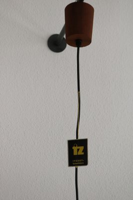 Mid-Century Scandinavian Ceiling Lamps in Teak & Copper, 1960s, Set of 6-AA-1764470