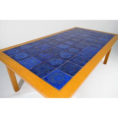 Mid-Century Scandinavian Ceramic and Teak Coffee Table from Gabrielle Citron-Tengborg, 1960s-YGE-583404