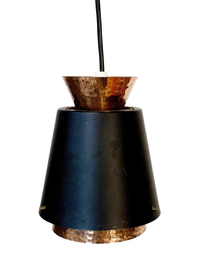 Mid-Century Scandinavian Copper 3-Light Pendant, Norway, 1960s