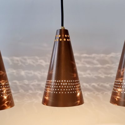 Mid-Century Scandinavian Copper & Teak Pendant by Hans-Agne Jakobsson for Hans-Agne Jakobsson Ab Markaryd, Sweden, 1950s-BMM-1752606